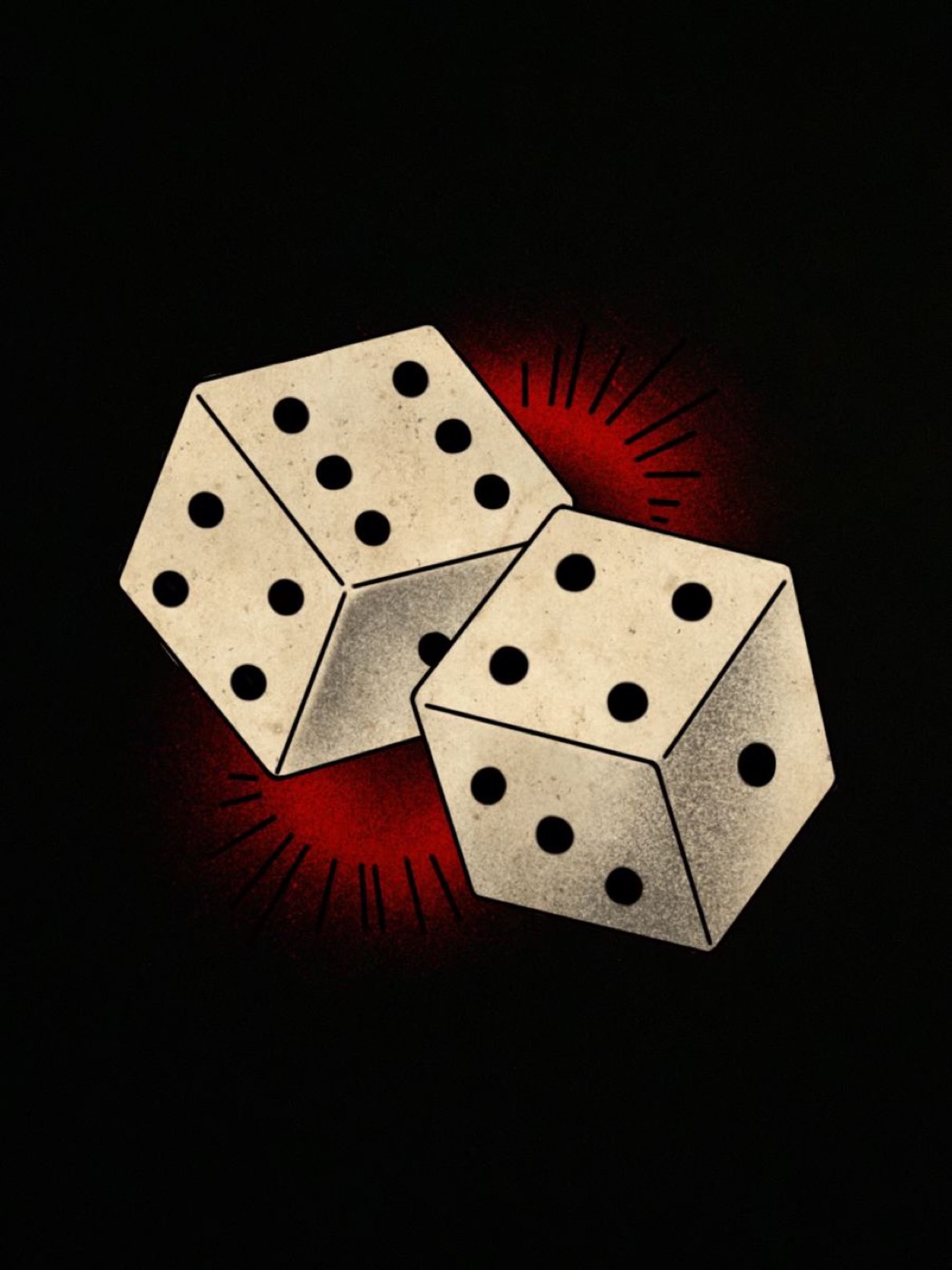 A pair of dice on a dark table